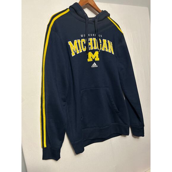 Michigan Wolverines Hoodie Adidas Men's Blue Maze Long Sleeve Sweatshirt Medium - Picture 4 of 9
